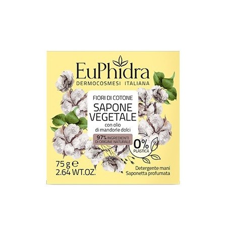Euphidra Saponetta Vegetale Fiori di Cotone 75 gr Euphidra Saponetta Vegetale Fiori di Cotone 75 gr