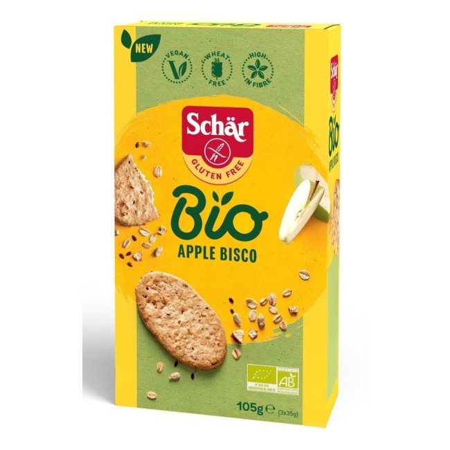 Schar Apple Bisco Bio Biscotti alla Mela 105 gr monoporzione Schar Apple Bisco Bio Biscotti alla Mela 105 gr monoporzione