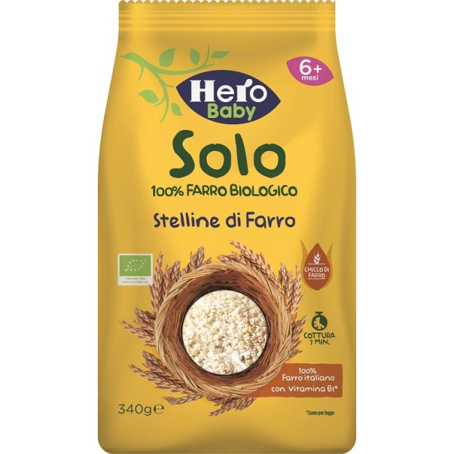 Hero Baby Pastina Stelline di Farro Biologico 340 gr Hero Baby Pastina Stelline di Farro Biologico 340 gr