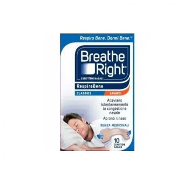 Cerotti Nasali Breath Right Classici Grandi 10 pz Cerotti Nasali Breath Right Classici Grandi 10 pz