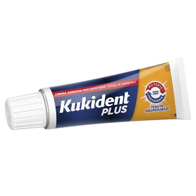 Kukident Plus Doppia Azione Crema adesiva dentiere 40g Kukident Plus Doppia Azione Crema adesiva dentiere 40g