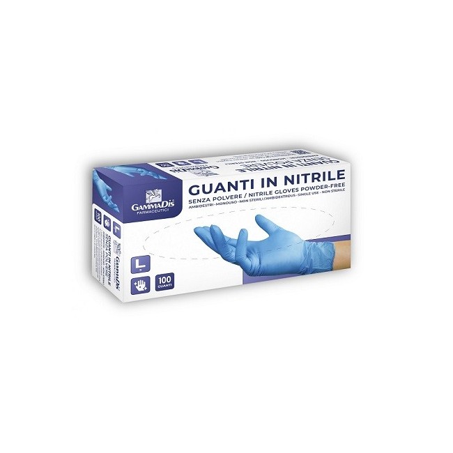 Gammadis Farmaceutici Guanti Nitrile Senza Polvere Medium 100 Pezzi