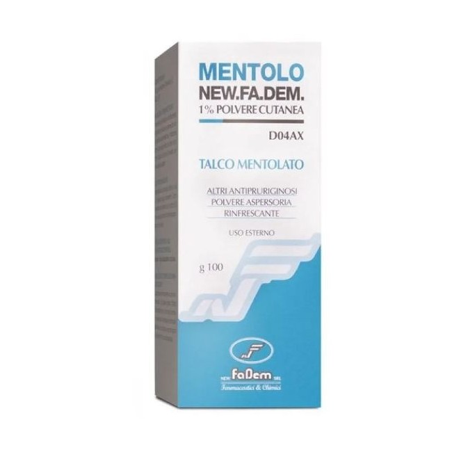 New fadem  Mentolo polvere cutanea  1% 100g New fadem  Mentolo polvere cutanea  1% 100g