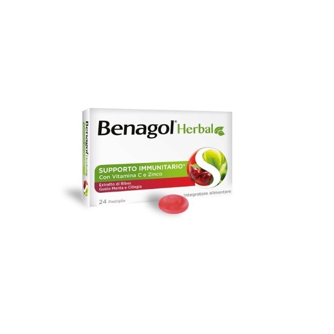 Benagol Herbal Menta e Ciliegia Supporto Immunitario 24 pastiglie Benagol Herbal Menta e Ciliegia Supporto Immunitario 24 pastiglie
