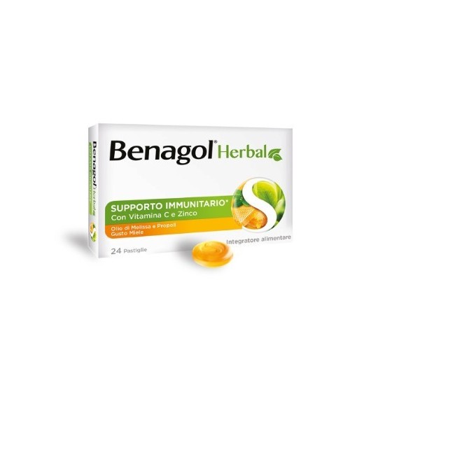 Reckitt Benagol Herbal Miele Difese Immunitarie 24 pastiglie Reckitt Benagol Herbal Miele Difese Immunitarie 24 pastiglie