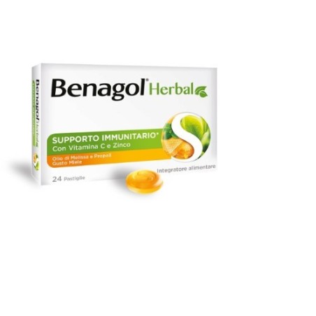 Reckitt Benagol Herbal Miele Difese Immunitarie 24 pastiglie Reckitt Benagol Herbal Miele Difese Immunitarie 24 pastiglie