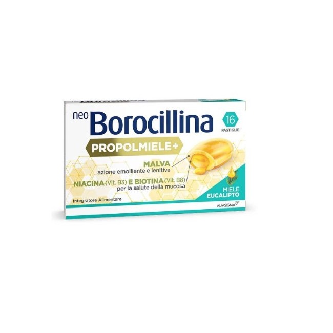 Alfasigma Neoborocillina Propolmiele+ Miele/eucalipto 16 Pastiglie Alfasigma Neoborocillina Propolmiele+ Miele/eucalipto 16 Pastiglie