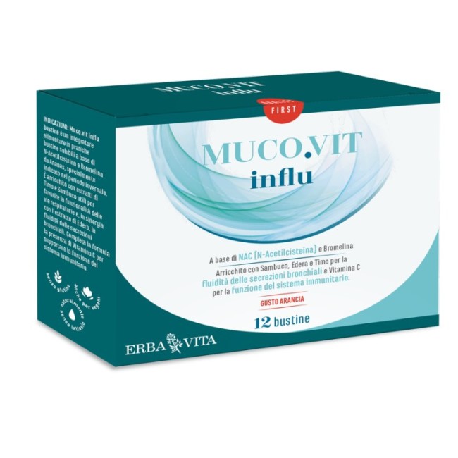 Mucovit influ integratore bustine 12 bustine Mucovit influ integratore bustine 12 bustine