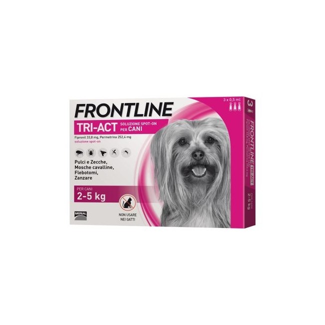 Frontline Tri-act 3 Fiale Da 0,5ml 2-5 Kg Frontline Tri-act 3 Fiale Da 0,5ml 2-5 Kg