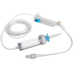Deflussore sterile con ago dehp free attacco luer 1 pezzo