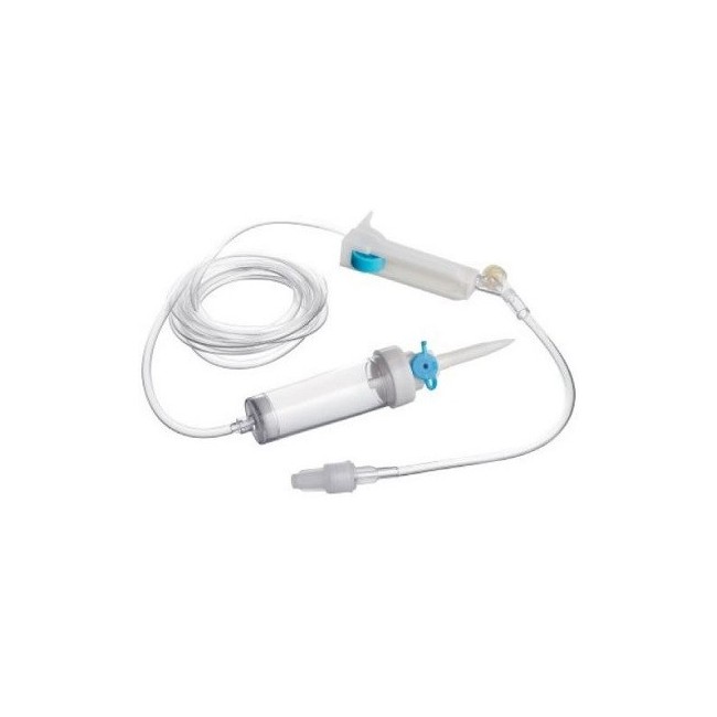 Deflussore sterile con ago dehp free attacco luer 1 pezzo