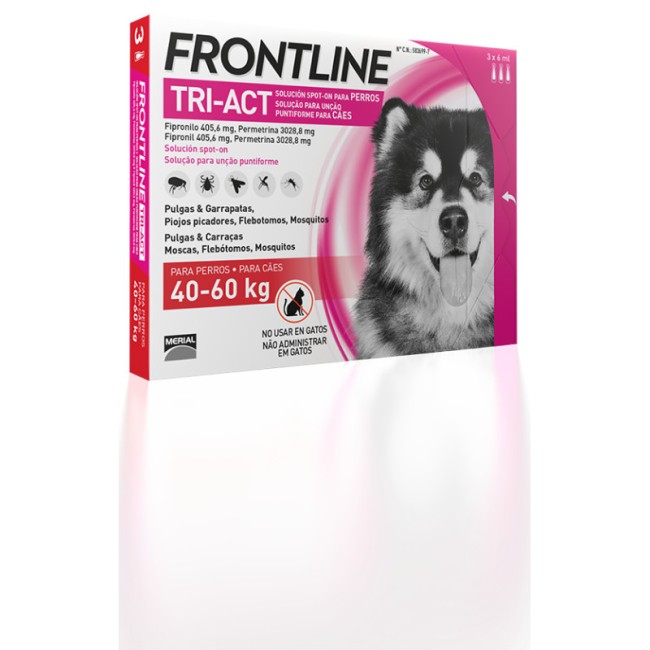 Frontline Tri-act 3 Fiale Da 6ml 40-60 Kg Frontline Tri-act 3 Fiale Da 6ml 40-60 Kg