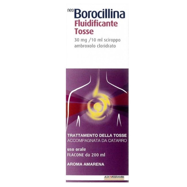 Neoborocillina fluidificante tosse alfasigma 200ml amarena Neoborocillina fluidificante tosse alfasigma 200ml amarena
