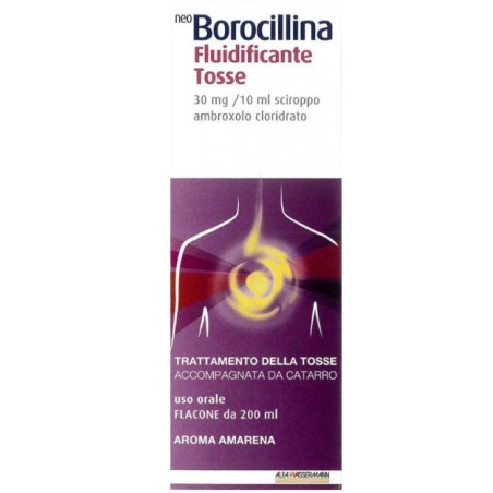 Neoborocillina fluidificante tosse alfasigma 200ml amarena Neoborocillina fluidificante tosse alfasigma 200ml amarena