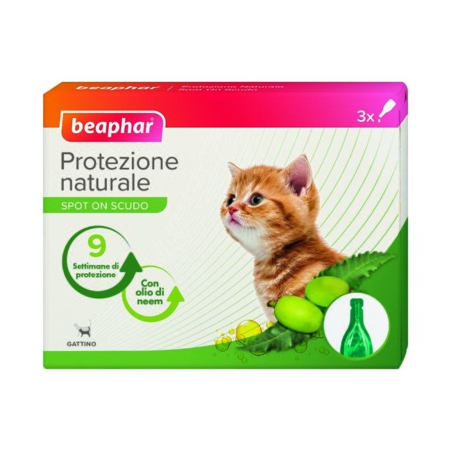 Beaphar Protezione nat spot on gattino 3 pipette da 0,4 ml Beaphar Protezione nat spot on gattino 3 pipette da 0,4 ml