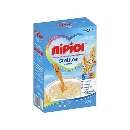 Nipiol Pastina Stelline per bambini 300 G Nipiol Pastina Stelline per bambini 300 G