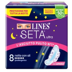Fater Lines Seta Ultra Assorbenti Notte Dwct 8 Pezzi