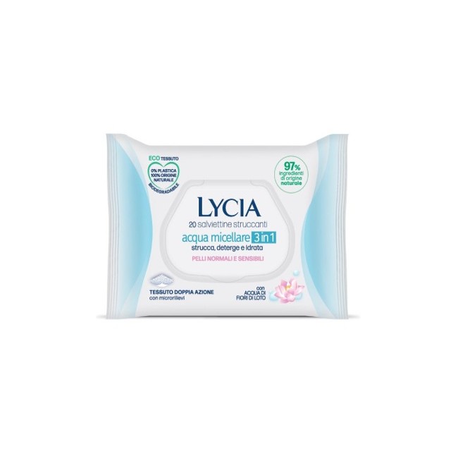 Lycia Salviettine Struccanti Acqua Micellare 3 In 1 20 Pezzi Lycia Salviettine Struccanti Acqua Micellare 3 In 1 20 Pezzi
