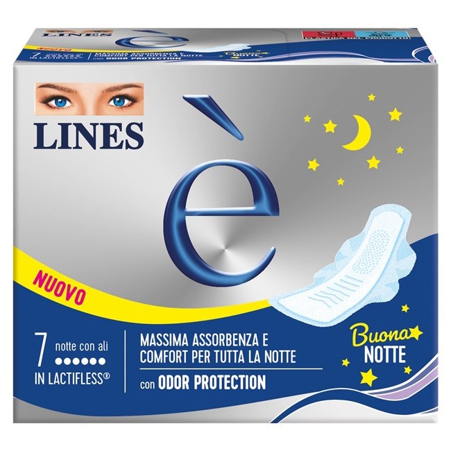 Fater Lines E' Notte Downcount assorbenti con ali 7 Pezzi Fater Lines E' Notte Downcount assorbenti con ali 7 Pezzi