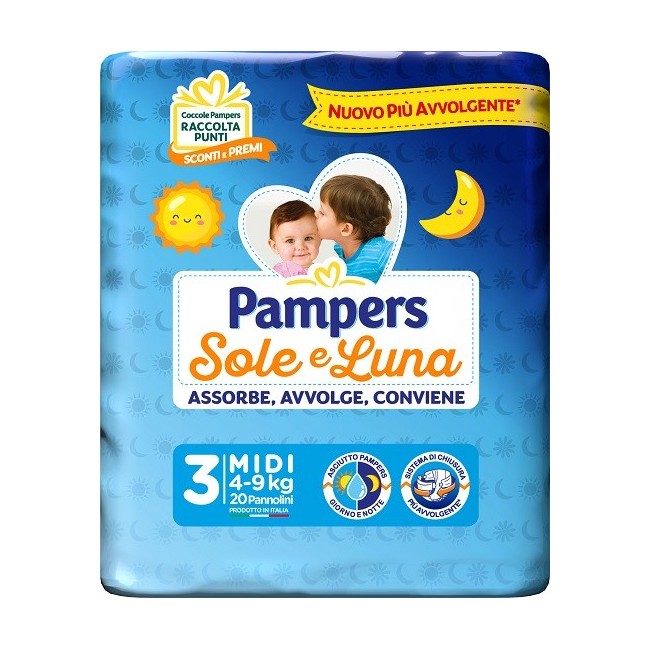 Fater Pampers Sole Luna Midi pannolini 20 Pezzi