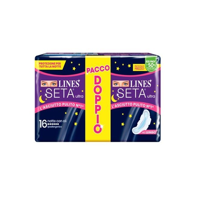 Fater Lines Seta Ultra Assorbenti Notte 16 Pezzi Fater Lines Seta Ultra Assorbenti Notte 16 Pezzi