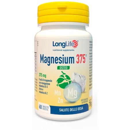 Longlife Magnesium 375 Osteo integratore 60 Tavolette