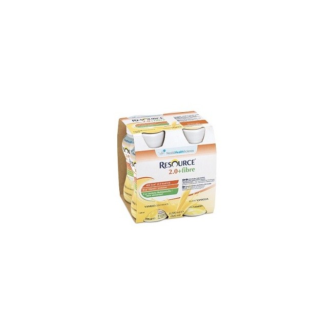 Nestle' Resource 2,0 Fibre Vaniglia 4 Bottiglie 200 Ml Nestle' Resource 2,0 Fibre Vaniglia 4 Bottiglie 200 Ml