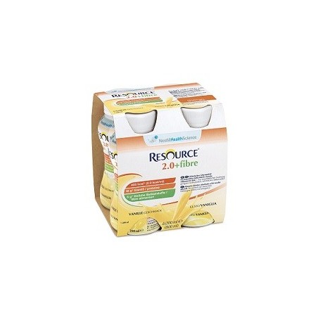 Nestle' Resource 2,0 Fibre Vaniglia 4 Bottiglie 200 Ml Nestle' Resource 2,0 Fibre Vaniglia 4 Bottiglie 200 Ml