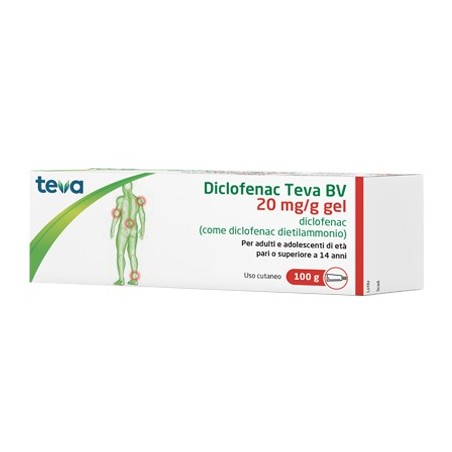 Diclofenac Teva Bv 20 Mg/g Gel 100 grammi