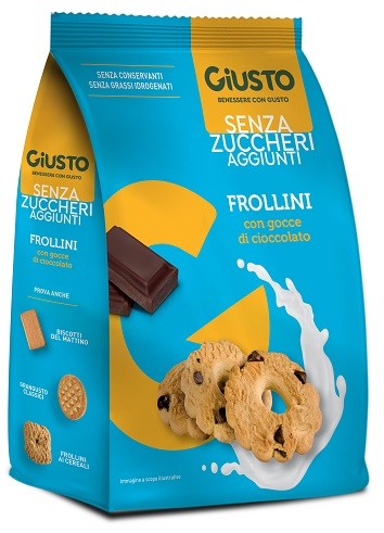 Giusto Senza Zucchero Frollini Gocce Cioccolato 350 G