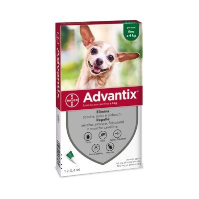 Advantix Spot On 1 Pipetta 0,4 Ml Fino A 4kg