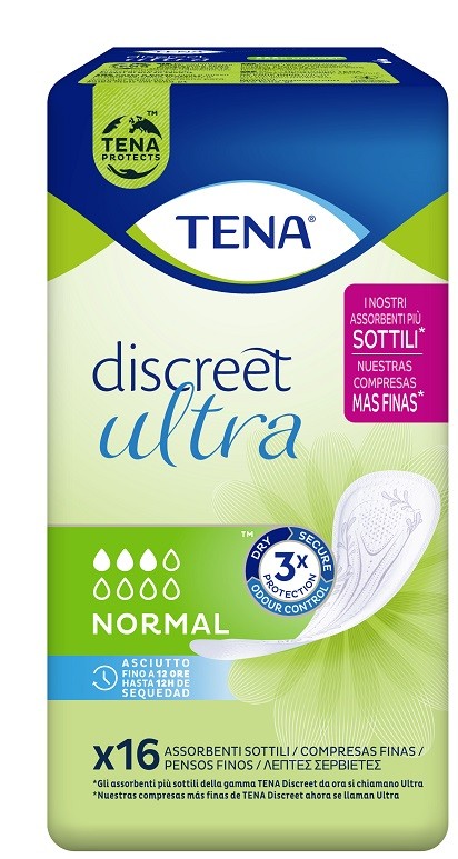 Pannolone sagomato tena discreet ultra normal 16 pezzi