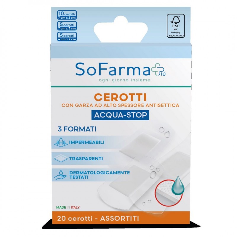 So. Farma. Morra Cerotto Acquastop Sofarmapiu' Assortiti 20 Pezzi