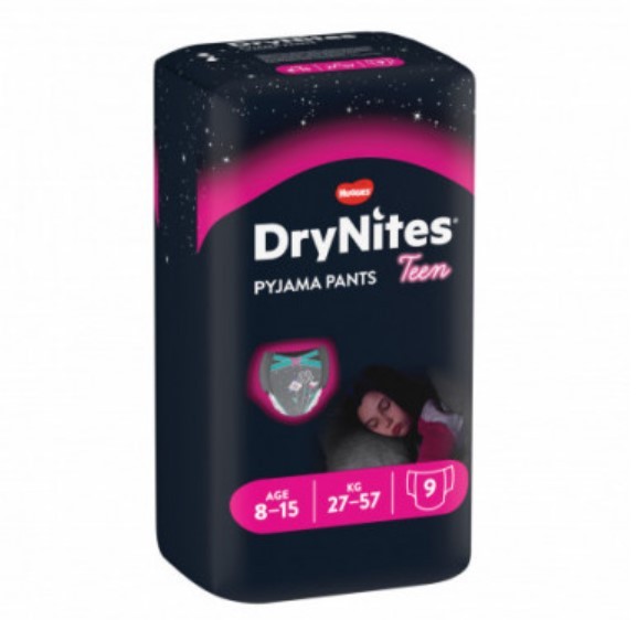 Huggies Drynites 8/15 Anni Girl L 27/57kg 9 Pezzi