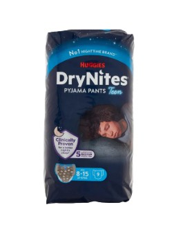 Huggies Drynites 8/15 Anni Boy L 27/57kg 9 Pezzi