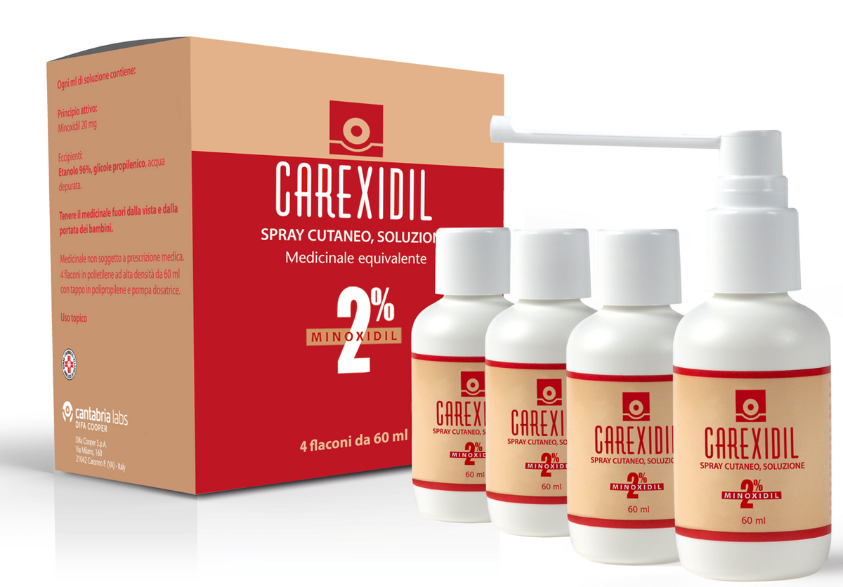 Carexidil 2% Spray Cutaneo 4 flaconi 60 ml