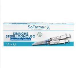 Siringa Sterile 2,5mm Gauge 23 Sofarmapiu' 10 Pezzi