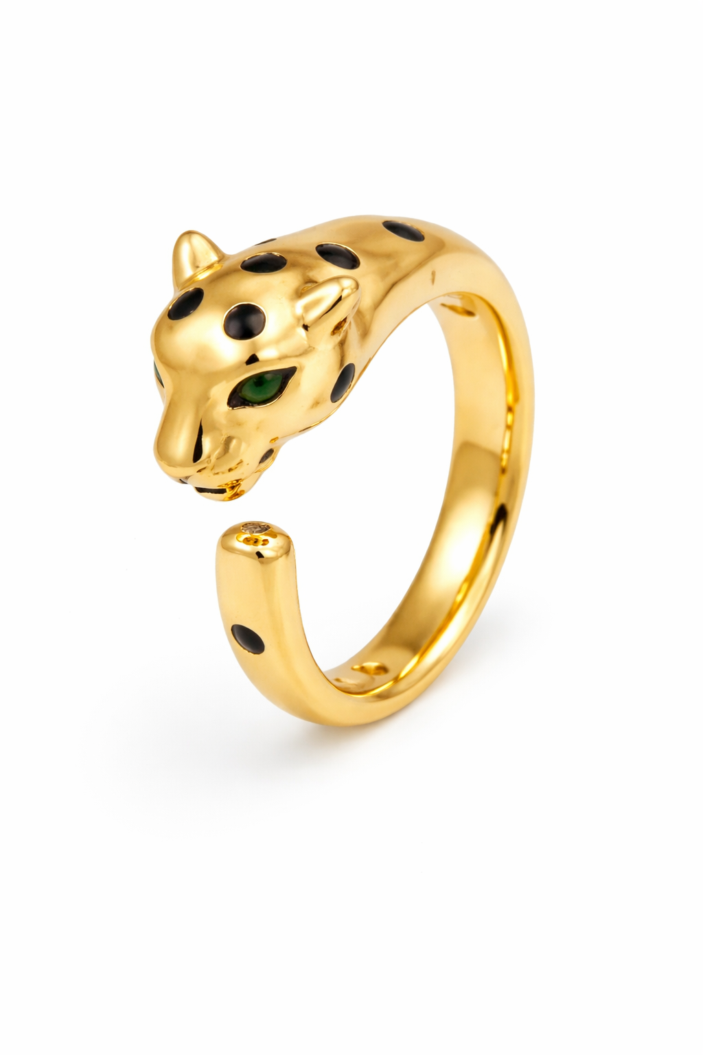 Anello Viso Pantera Acciaio INOX Colore oro