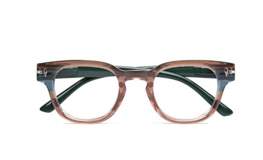 Occhiale da lettura twins gold funk marrone-verde +1.50