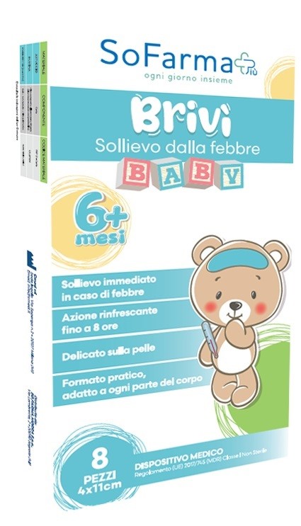 So. Farma. Morra Brivi' Sollievo Dalla Febbre 4x11 Cm 8 Pezzi Sofarmapiu'