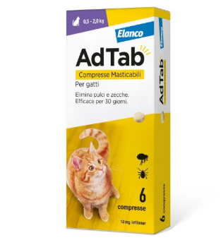 Adtab 6 Compresse Masticabili Per Gatti 12 mg 0,5- 2kg