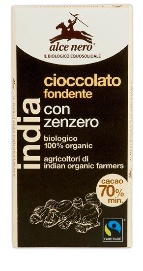 Alce Nero Tavoletta Di Cioccolato Fondente Con Zenzero Bio