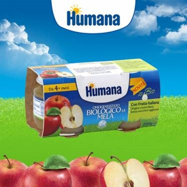 Humana Omogeneizzato Biologico Gusto Mela 2 X 80 Gr