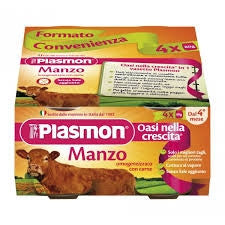 Plasmon Omogeneizzato Al Manzo 4 Vasetti 80 Grammi