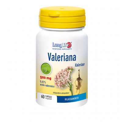 Longlife valeriana 60 capsule integratore alimentare 500 mg
