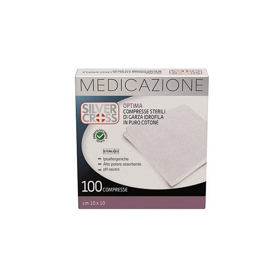 Silvercross Garza Compresse cotone 10x10cm 100 pezzi