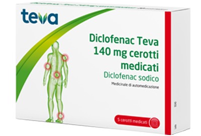 Diclofenac Teva 5 cerotti medicati 140 mg per i dolori muscolari