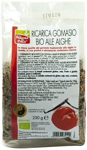 La Finestra sul cielo ricarica gomasio alle alghe bio 250 g