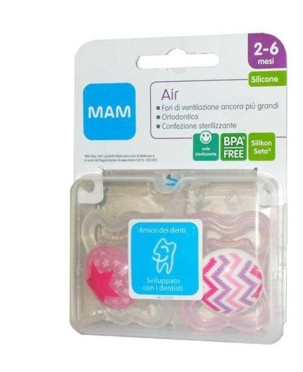 Mam air succhietto 2-6 mesi silicone doppio neutro 2 pezzi
