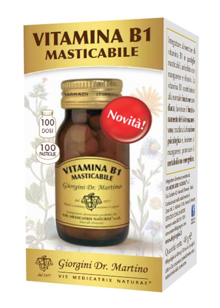 Dr Giorgini Ser-vis Vitamina B1 Masticabile 100 Pastiglie